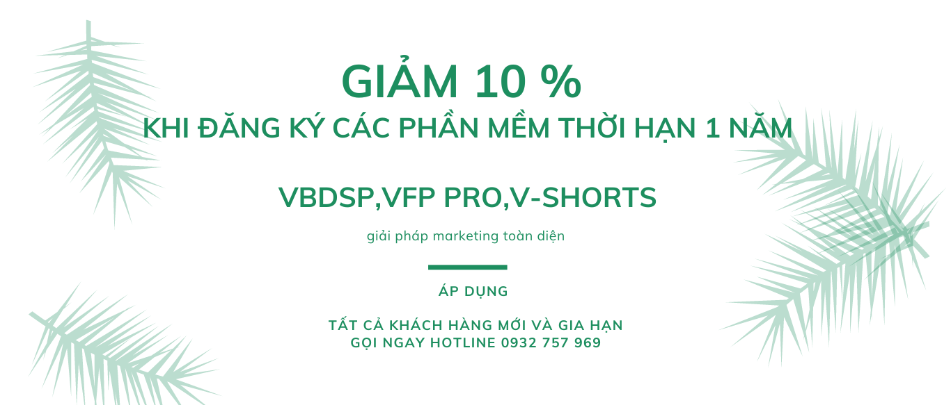 Giảm 10 %  mua combo 2 phần mềm vfp pro-vshorts - vbdsp