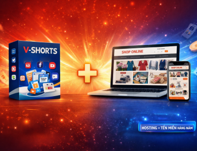 Mua Phần Mềm V-Shorts 1 Năm Tặng Website Bán Hàng Miễn Phí