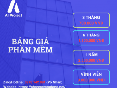 BẢNG GI&Aacute; DỊCH VỤ PHẦN MỀM 
