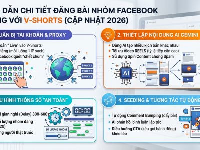 Hướng Dẫn Chi Tiết C&aacute;ch Đăng B&agrave;i Nh&oacute;m Facebook Tự Động Với V-Shorts (Cập Nhật 2026)